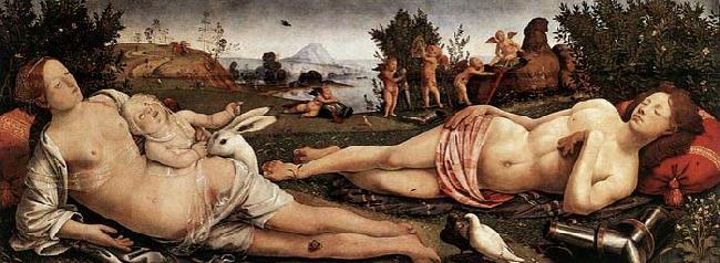 Piero di Cosimo Venus, Mars, and Cupid Sweden oil painting art